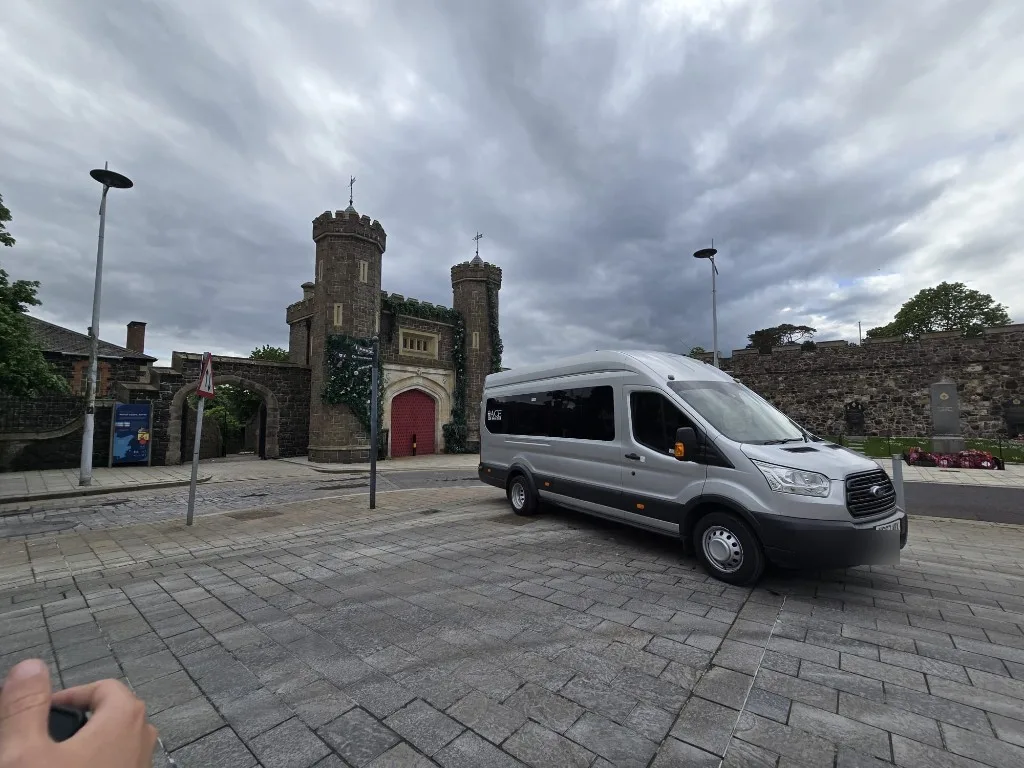 Ace Cabs Ford Transit minibus with ACE branding, passenger transport in Antrim and County Antrim